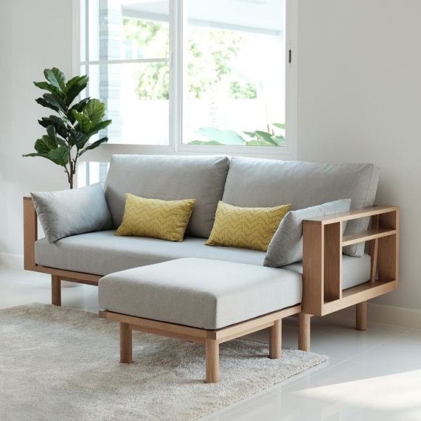 Angolo L Shape Beech Wood Indoor Sofa