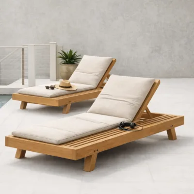 Pileta Chaise Lounge - Luxury outdoor chaise lounge Egypt by Royal Garden, L 200cm x W 90cm x H 25cm widest lowest