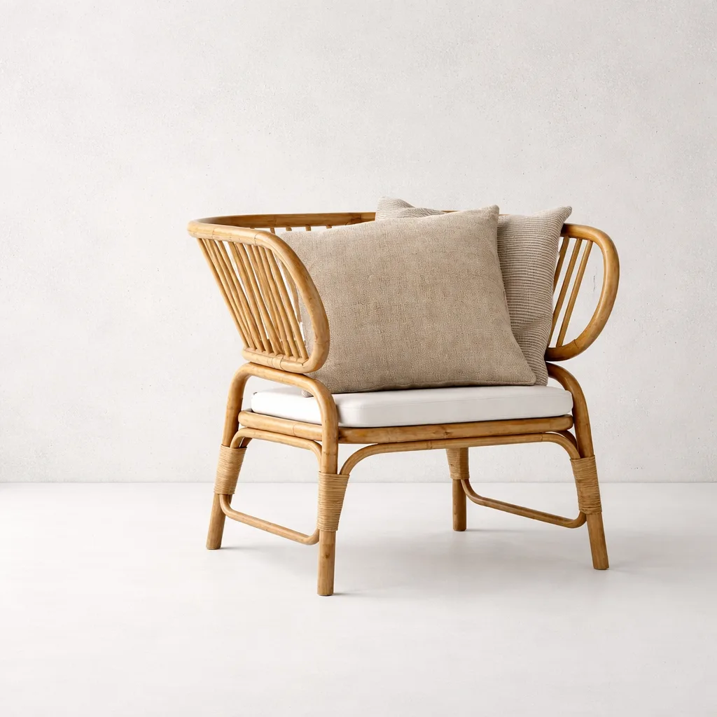 Jaula Chair - Luxury pure bamboo outdoor chair Egypt by Royal Garden, W 65cm x D 65cm x H 70cm square