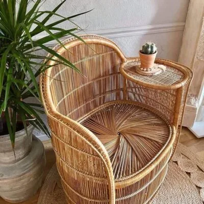 Prens Chair - Luxury pure bamboo chair Egypt by Royal Garden, W 90cm x D 70cm x H 95cm wide tall
