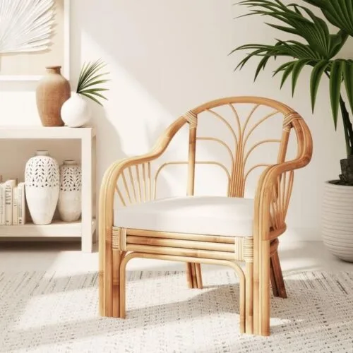 Papilio Chair - Luxury pure bamboo lounge chair Egypt by Royal Garden, W 70cm x D 80cm x H 85cm upright