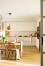 Sand Kitchen - Luxury kitchen cabinets Egypt by Royal Garden, Counter Wood Natural Beech Wood warm natural tone kitchen design