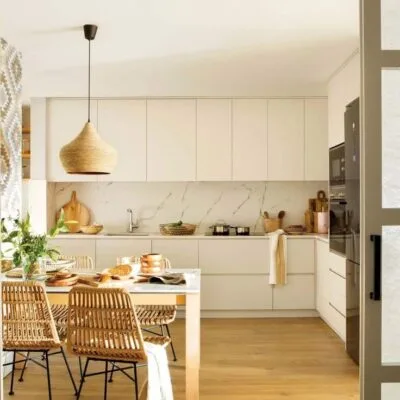 Sand Kitchen - Luxury kitchen cabinets Egypt by Royal Garden, Counter Wood Natural Beech Wood warm natural tone kitchen design
