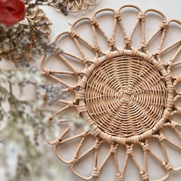 IMG_2502.jpg Rose Tray - Luxury bamboo tray Egypt by Royal Garden, D 45cm wide flat natural bamboo display plate tray