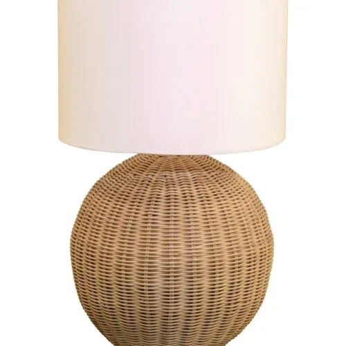Coconut Table Lamp - Luxury bamboo table lamp Egypt by Royal Garden, D 30cm x H 52cm natural bamboo bedside desk lamp