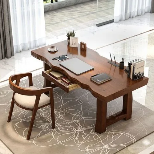 Tree Desk - Luxury Solid Natural Beech Wood Wide Deep Home Office Desk Chair Set Egypt by Royal Garden