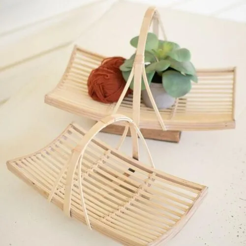 Pera Tray - Luxury bamboo tray Egypt by Royal Garden, L 50cm x D 30cm rectangular natural bamboo serving tray
