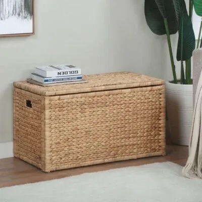Guvenli Basket - Luxury bamboo basket Egypt by Royal Garden, L 60cm x W 40cm x H 45cm wide rectangular