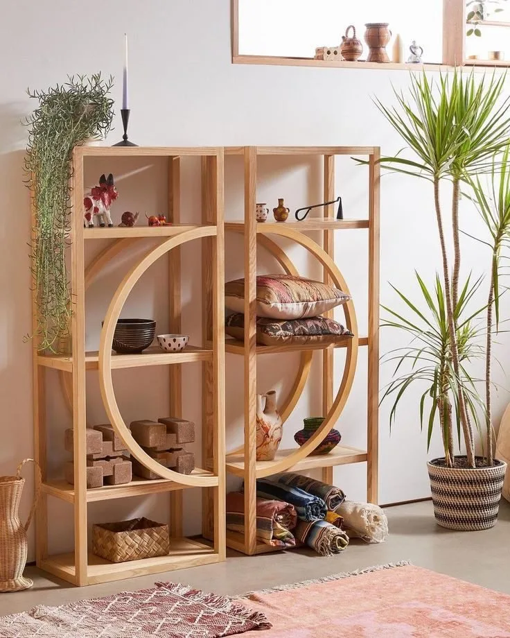 Dilim Bookcase - Luxury natural beech wood bookcase Egypt by Royal Garden, W 60cm x D 35cm x H 180cm slim narrow