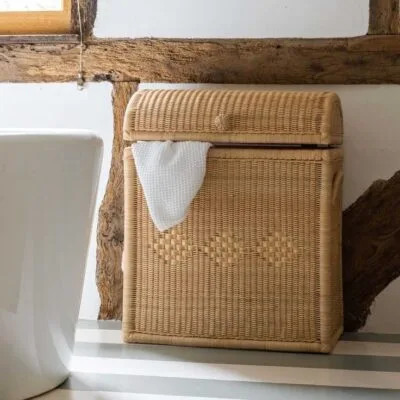 Chiuso Basket - Luxury tall bamboo basket Egypt by Royal Garden, W 55cm x D 35cm x H 70cm rectangular