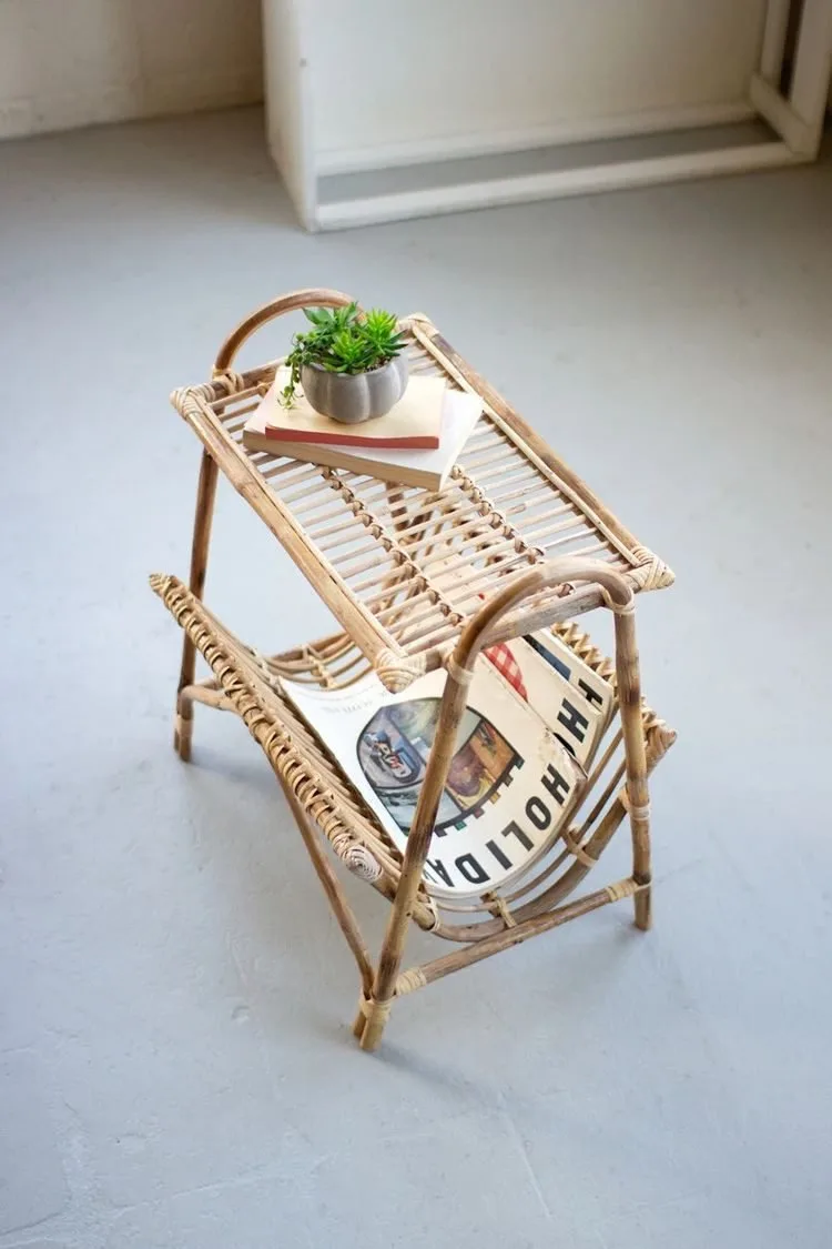 Avis Side Table - Luxury pure bamboo side table Egypt by Royal Garden, W 53cm x D 40cm x H 62cm tall rectangular