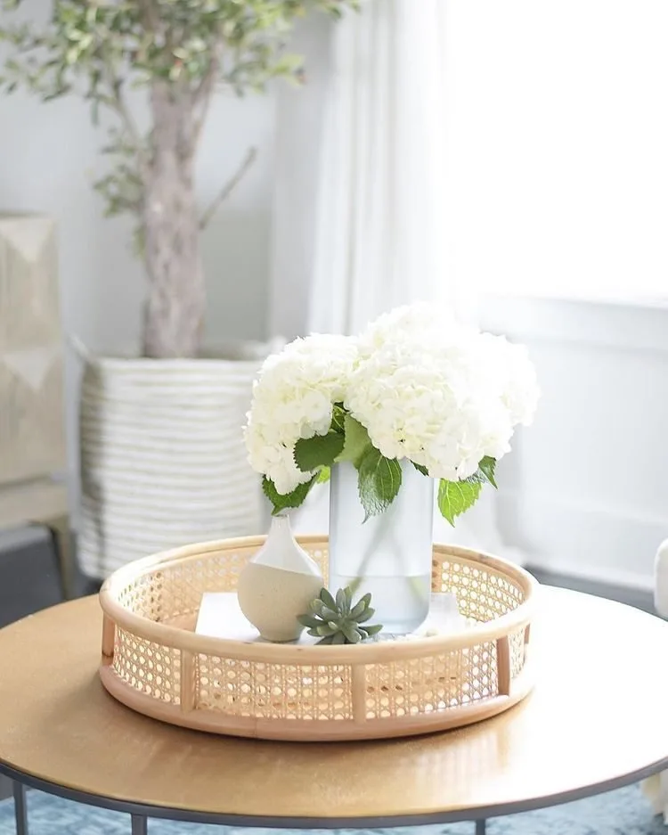 IMG_8463-1.jpg Medio Tray - Luxury bamboo tray Egypt by Royal Garden, D 45cm x H 12cm round natural bamboo and cane serving tray