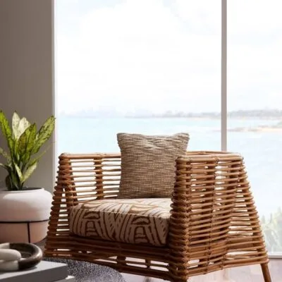 Trio Chair - Luxury pure bamboo lounge chair Egypt by Royal Garden, W 100cm x D 90cm x H 75cm wide