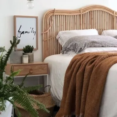 Bulto Bed - Luxury bamboo and oak bed frame Egypt by Royal Garden, L 200cm x H 140cm oak veneer