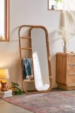 Versatile Mirror - Luxury bamboo mirror Egypt by Royal Garden, W 80cm x H 170cm wide natural bamboo floor mirror