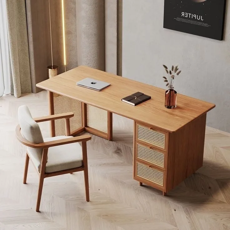 IMG_9706.jpg Lavoro Desk - Luxury Natural Beech Wood and Cane Deep Home Office Desk Chair Set Egypt by Royal Garden