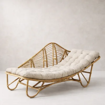 Caterpillar Chaise Lounge - Luxury bamboo outdoor chaise lounge Egypt by Royal Garden, L 180cm x D 75cm x H 40cm deepest bamboo
