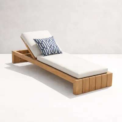 Perete Chaise Lounge - Luxury outdoor chaise lounge Egypt by Royal Garden, L 195cm x W 80cm x H 40cm tallest hardwood