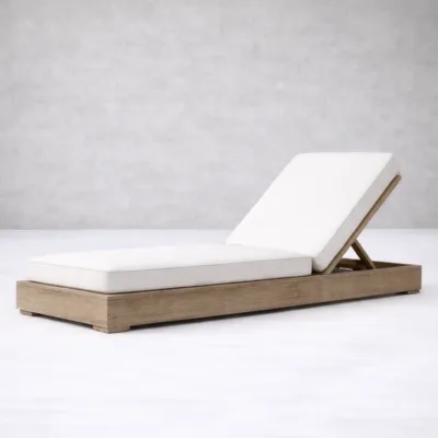 Lago Chaise Lounge - Luxury outdoor chaise lounge Egypt by Royal Garden, L 200cm x W 80cm x H 35cm Pitch Pine Teak