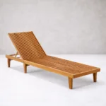 Curtir Chaise Lounge - Luxury outdoor chaise lounge Egypt by Royal Garden, L 200cm x W 80cm x H 30cm Pitch Pine Teak Wood