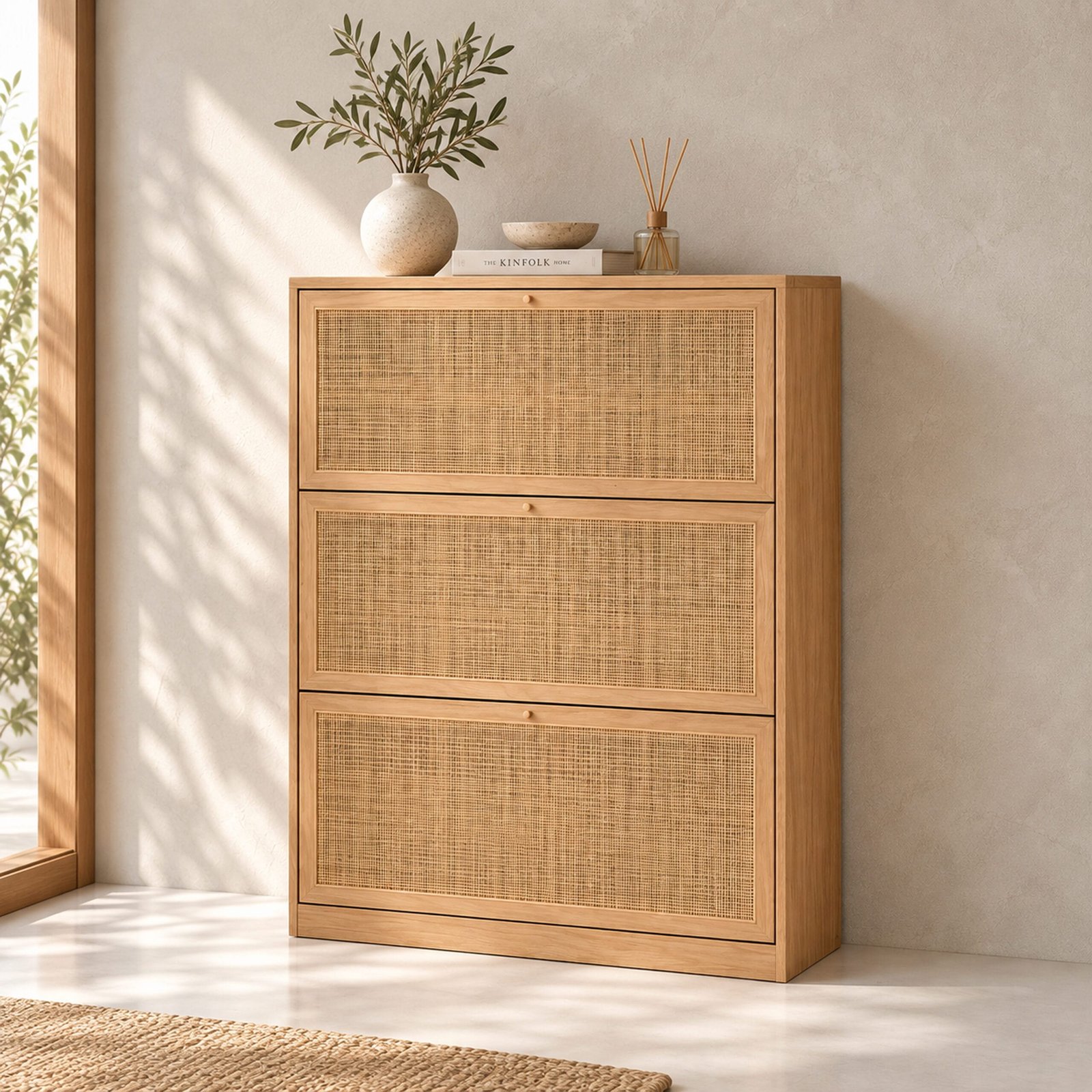 Winder 2 Winder Cane Shoe Cabinet - Image 1