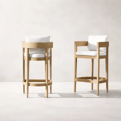 Arabella High Chair - Luxury outdoor high chair Egypt by Royal Garden, W 55cm x D 50cm x H 105cm seat 70cm Beech Pitch Pine Teak