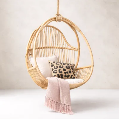 Balansa Swing - Luxury bamboo swing Egypt by Royal Garden, W 100cm x D 70cm x H 120cm natural outdoor garden swing