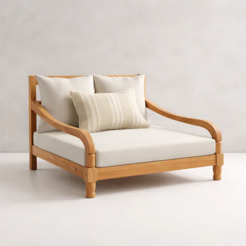 Gemenii Day Bed - Luxury outdoor day bed Egypt by Royal Garden, W 120cm x D 120cm x H 80cm perfectly square