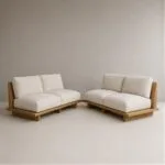 Madera Oak Veneered Plywood Sofa