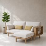 Angolo L Shape Beech Wood Indoor Sofa - Image 2
