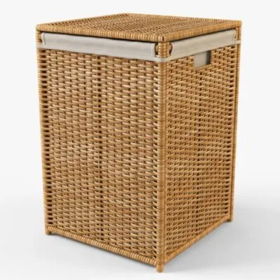Coloana Basket - Luxury bamboo basket Egypt by Royal Garden, L 40cm x W 40cm x H 60cm tall narrow square