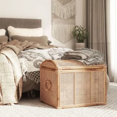 Joya Basket - Luxury bamboo natural cane basket Egypt by Royal Garden, W 90cm x D 55cm x H 80cm large