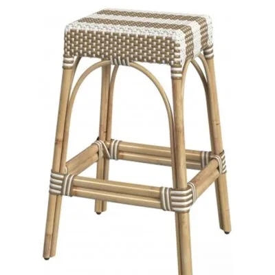 Tule Stool - Luxury bamboo bar stool Egypt by Royal Garden, W 38cm x D 30cm x H 76cm slimmest depth rattan stool