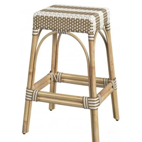 Tule Stool - Luxury bamboo bar stool Egypt by Royal Garden, W 38cm x D 30cm x H 76cm slimmest depth rattan stool