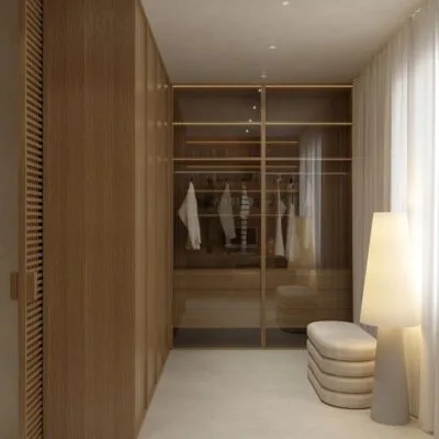 Halat Dressing room - Luxury custom dressing room Egypt by Royal Garden, rope-textured natural wardrobe design