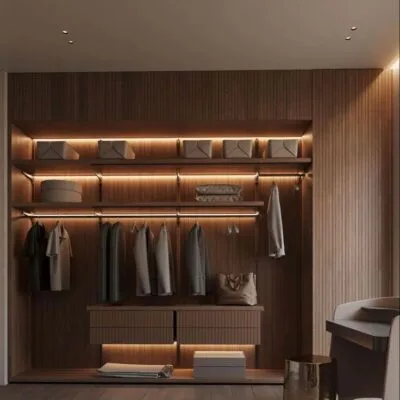 Manto Dressing room - Luxury custom dressing room Egypt by Royal Garden, full-height cladding wardrobe design