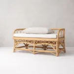 Molopo Sofa - Luxury bamboo outdoor loveseat Egypt by Royal Garden, W 125cm x D 55cm x H 76cm compact